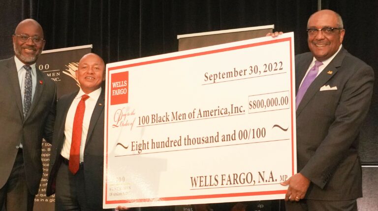 Wells Fargo donates $800,000 to 100 Black Men of America, Inc.