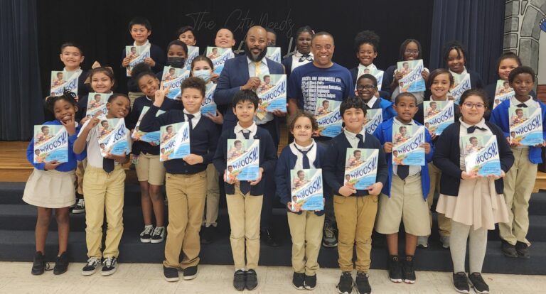 During Black History month, the 100 Black Men of Austin members read Whoosh! by Chris Barton to 3rd grade classrooms in the Austin Independent School District (AISD).